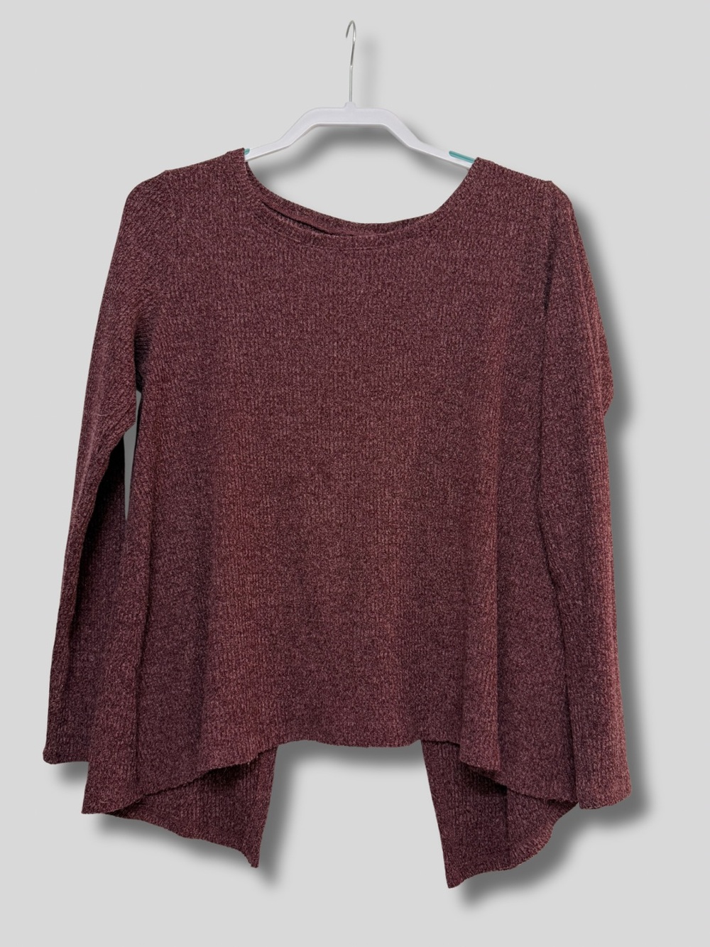 American Eagle Outfitters Long Sleeve Open Back Sweater Top in Burgundy